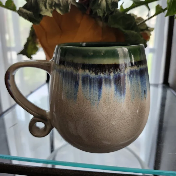 Meritage Green and Blue Ceramic Mug - Picture 3 of 8